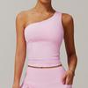 New Cloud Inspired Slanted Shoulder Waist Yoga Vest, Quick Drying Sports Shaping Underwear, Running And Fitness Vest For Women