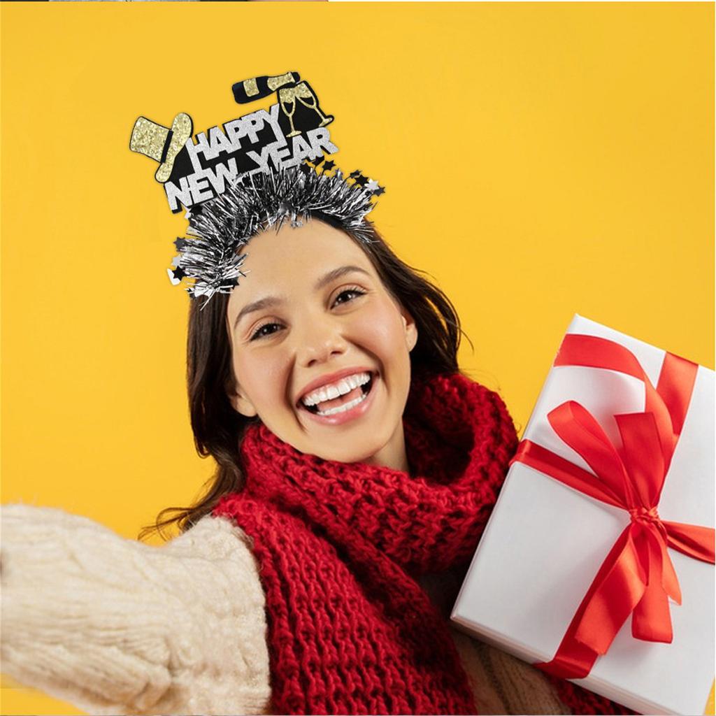 Glitter Headband 2025 Photo Props Fun Headband Party Blingbling Karaoke Party Hair Hoop Tinsel for Christmas Stage