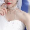 European Retro Pearl Lace Choker Necklace, Multi-layer Tassel Design, Wedding Light Luxury Women's Accessory
