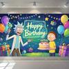 Rick And Morty Fans Child Birthday Party Decoration Anime Character Cake Topper Balloon Set Baby Shower Banner Adults Kids Gift