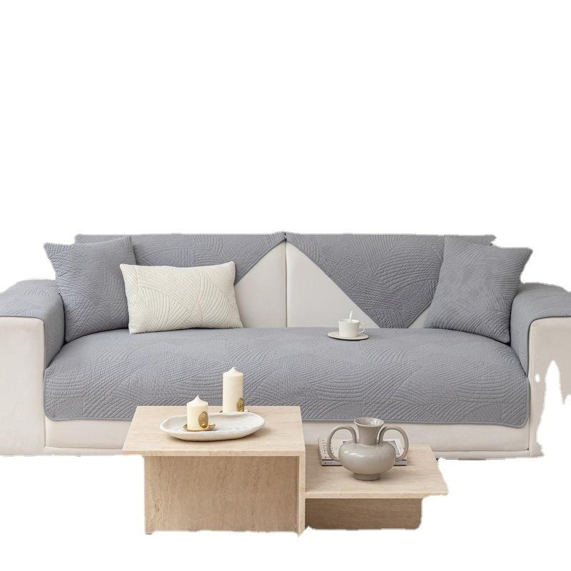 Modern Schlichte Einfarbige Sofakissen Vier Jahreszeiten Reiner Baumwollstoff Rutschfest Ganzbaumwollkissen Universal Moderne Sofabezug Handtuch