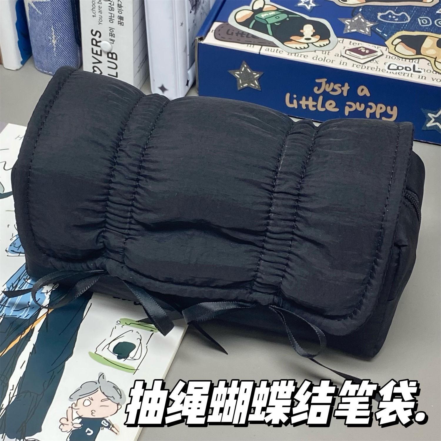 

Multi-Pocket Water-Resistant Pencil Polyester Large Capacity Solid for School Office Workers Office Desk Organizer Pencil Pouch чорний