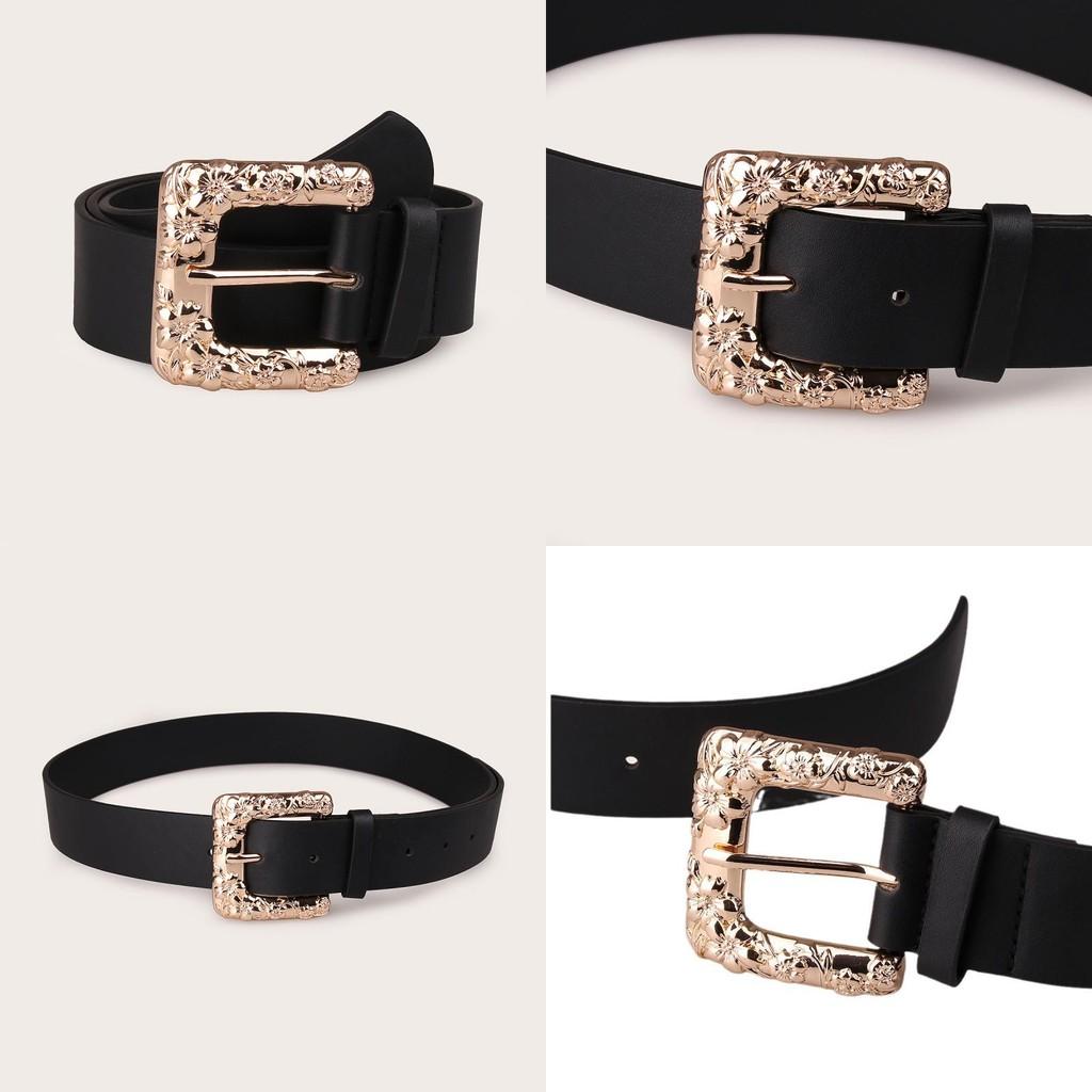 Art Nouveau Belt With Oversized Buckle And Textured Pattern For Fashion Enthusiasts