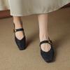 Krazing Pot Sheep Skin Summer Spring Autumn Stiletto Med Heels Leopard Women Square Toe Metal Decoration Shallow Pumps