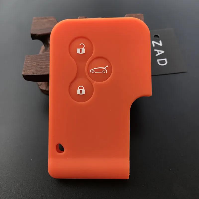 Silicone  Car Key Case Rubber Protector Cover Fob Accessories for Renault Megane R.S. Scenic 3 Button Card Key Skin Shell Set