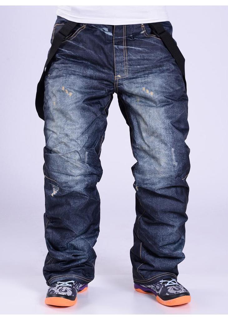 Men's Winter Thickened Denim Ski & Snowboard Pants