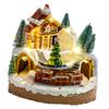 Christmas Music Box with Lights Desktop Xmas Gift for Kids Adults Holiday Decoration Seasonal Creative Resin Rotating Train