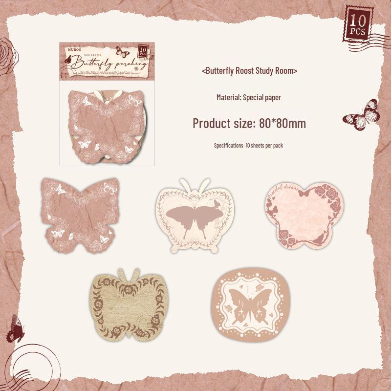 Mu Ran Rhombus Shadow Series Sticky Notes, Irregular Retro, 4 Styles, 10 Sheets per Pack.