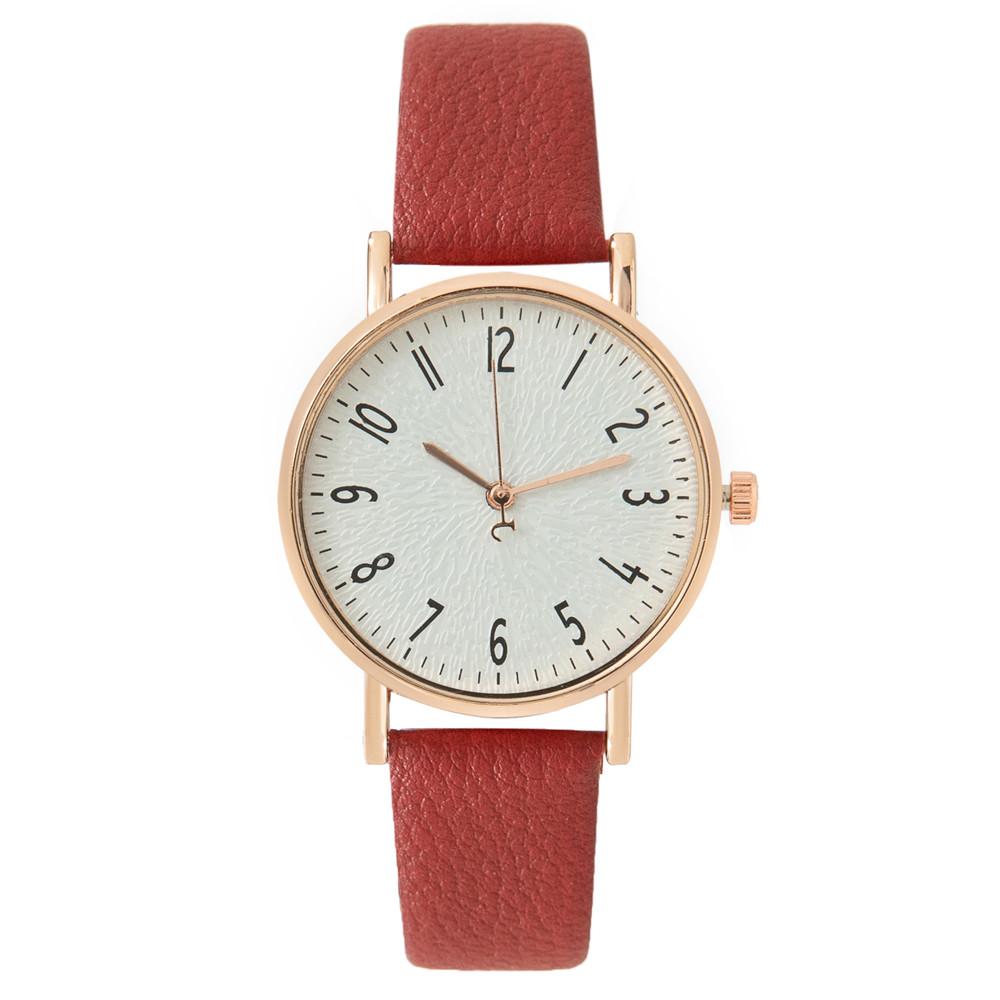 

Fashion Ladies Digital Simple Brand Quartz Watch Hot New Casual Pink Leather Strap Women s Clock Dress Watches красный