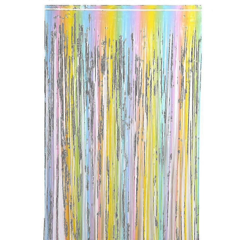 Macaron Colorful Rain Curtain Background Wall Birthday Party Decoration 2m - Pjun