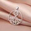 LIKGREAT 5pcs/lot Wholesale Lotus Charm for DIY Bracelet Necklace Stainless Steel Jewelry Handmade Boho Gift for Jewelry Making
