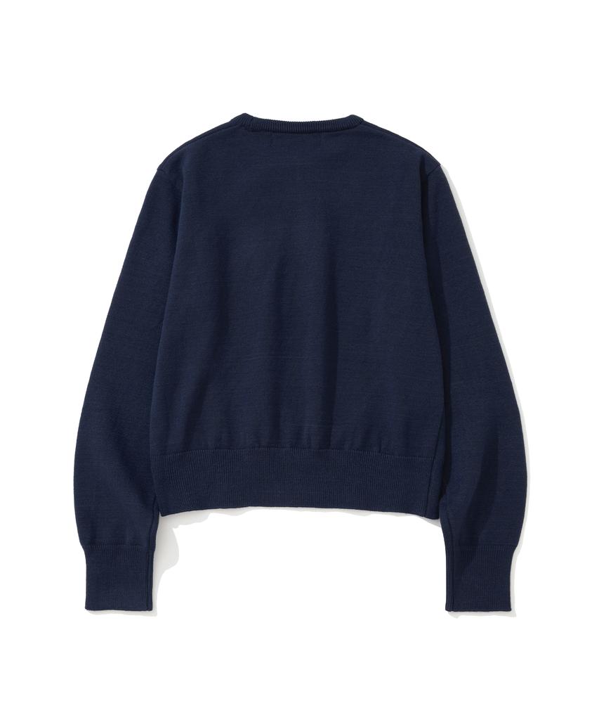 KNITTED (W) Basic Essential Washable Round Knit Navy