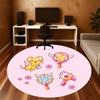 1 Stück Süßer Kawaii Runder Stuhlunterlage Büro Teppich - Rutschfest, Bodenschutzmatte für Büro, Schlafzimmer, Ideales Dekorationsgeschenk p0105028