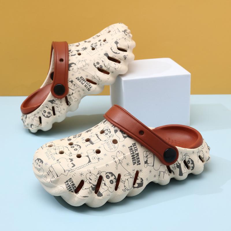 

Cute Themed Cartoon Eva Beach Shoes For Boys Featuring Soft And Flexible Summer Footwear Khaki Brown,44/45