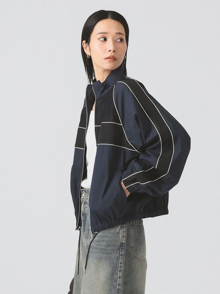 Ray Beams Women's Lace Track Jacket, Navy