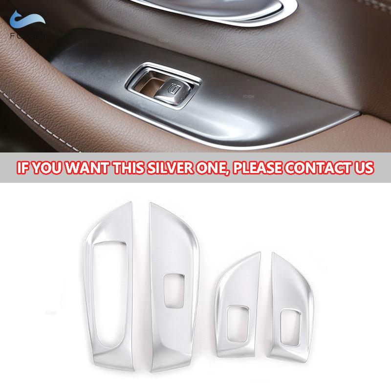 For Mercedes Benz E Class W213 2016 2017 2018     ABS Carbon Fiber Texture Window Switch Button Frame Cover Trim