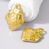 6pcs PVD Real Gold Plated Cherry Strawberry Flower Pendant Stainless Steel Charms For Jewelry Making Bulk Plant Charm Materials