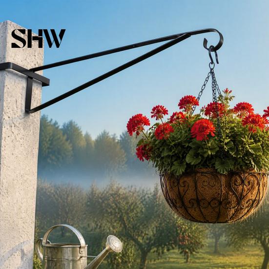 Outdoor Decorative Hook 4PCS Metal Plant Hanger Bracket, Wall Mounted Vertical Hooks, Garden Decor Accessories Strong Load-bearing Capacity