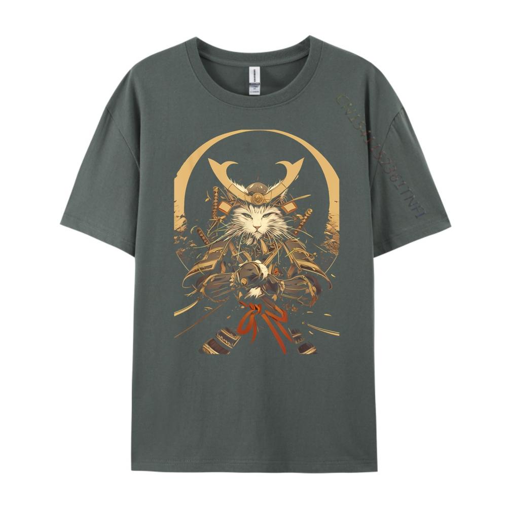 Cat Samurai Ninja Cat Samurai Art Vintage Ukiyo E Harajuku Cotton Comfort Luxury TShirt Party