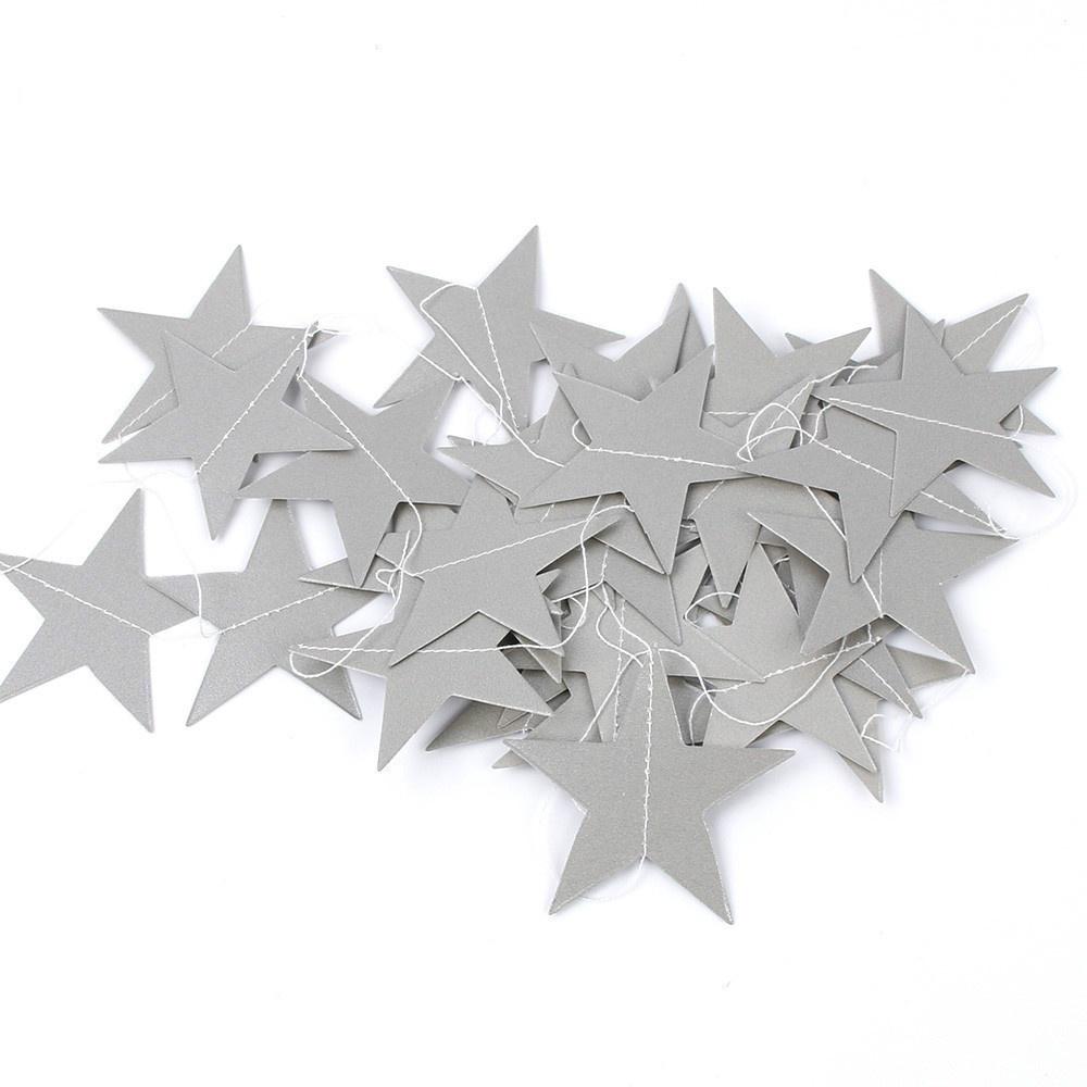 2pcs 1set Paper Star Banner Garlands 4M Birthday String Chain Banner Ornaments Curtain Wedding Party