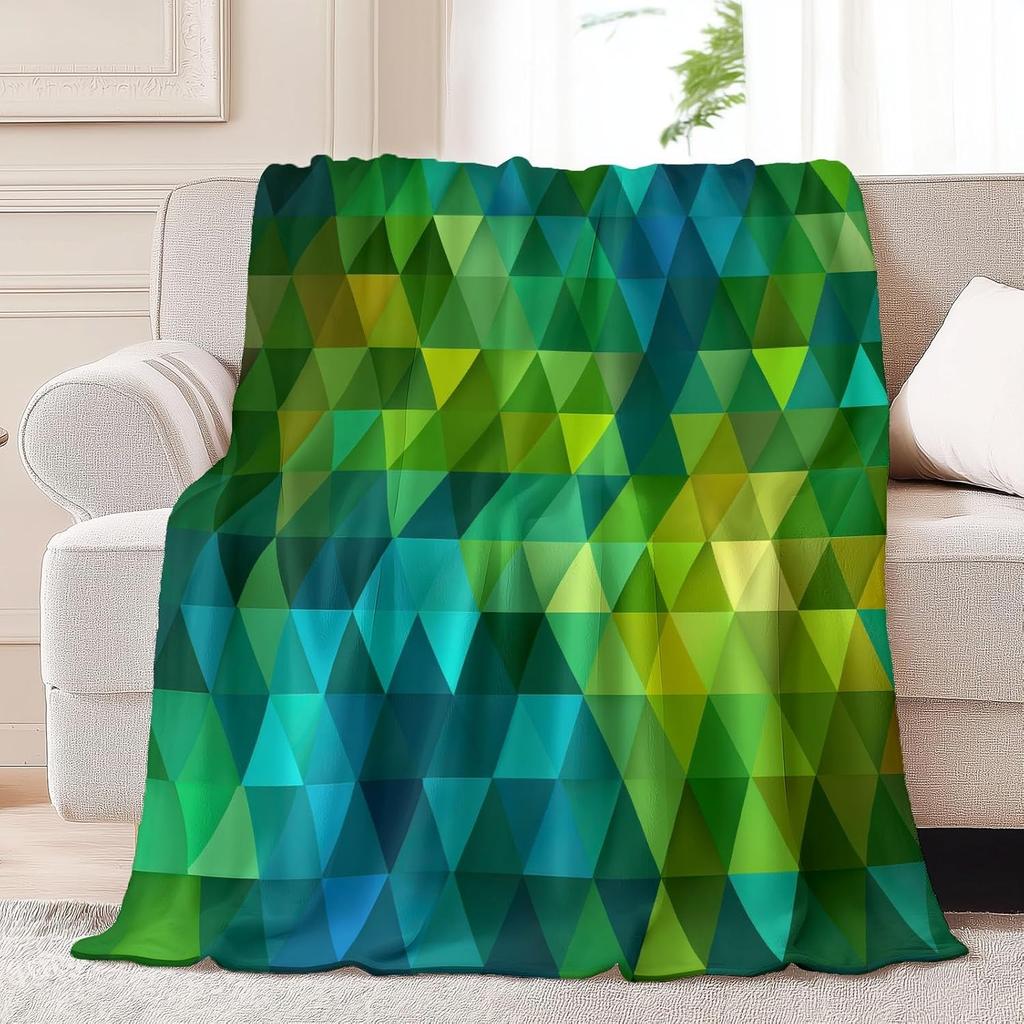 Geometry Fleece Throw Blanket Ultra Soft Cozy Modern Geometric Flannel Blanket for Sofa Couch Bed Chair Camping Travel Or Dorm
