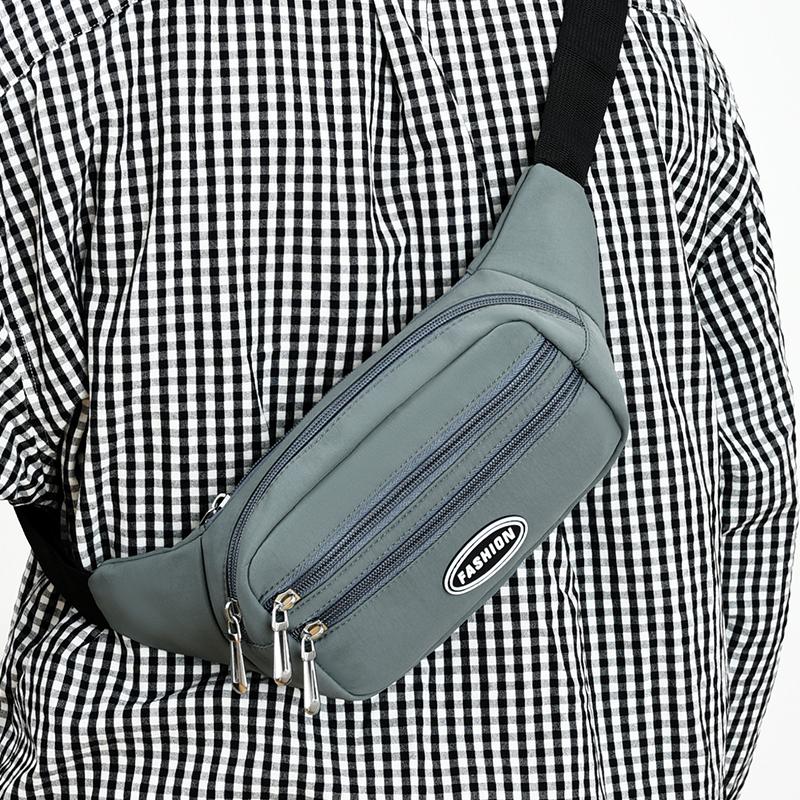 Unisex Breast Package Waterproof Outdoor Sports Bag Canvas Pouch Korean-style Waist Bag Fanny Pouch Crossbody Male Banana Bag