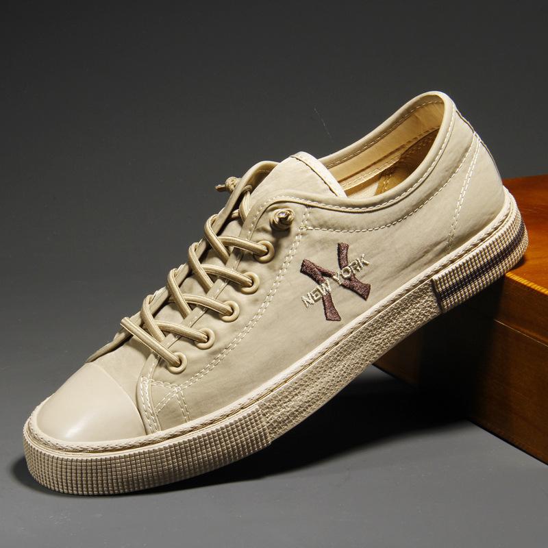 N Y Logo Mens Canvas Casual Shoes Lightweight Sports Shoes Casual Mesh Breathable Vulcanized Shoes Classic Fashion Lace Up Shoes