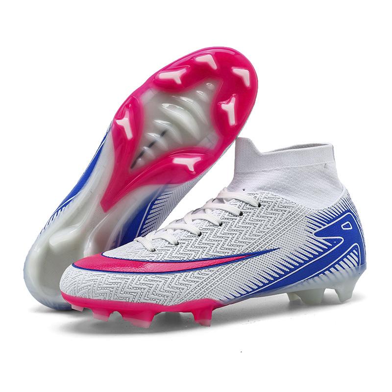 New high-top football shoes, youth and students artificial grass sports training shoes, men's and women's long broken nail sneakers