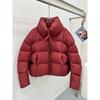 Womens Short Puffer Jacket 90% White Duck Down Warm Winter Coat Stand Collar Loose Fit Daily Wear