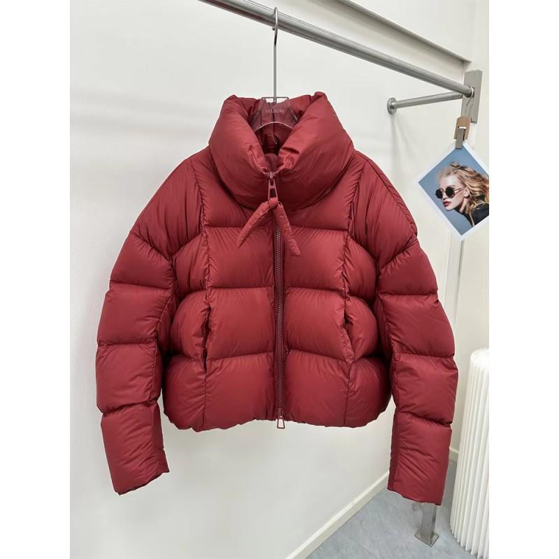 Womens Short Puffer Jacket 90% White Duck Down Warm Winter Coat Stand Collar Loose Fit Daily Wear