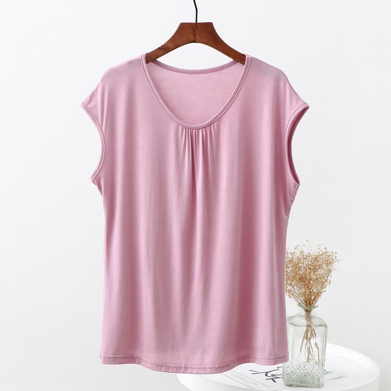 

Женский летний модальный жилет без рукавов большого размера - Свободный крой для дома или верхней одежды 4XL розовый