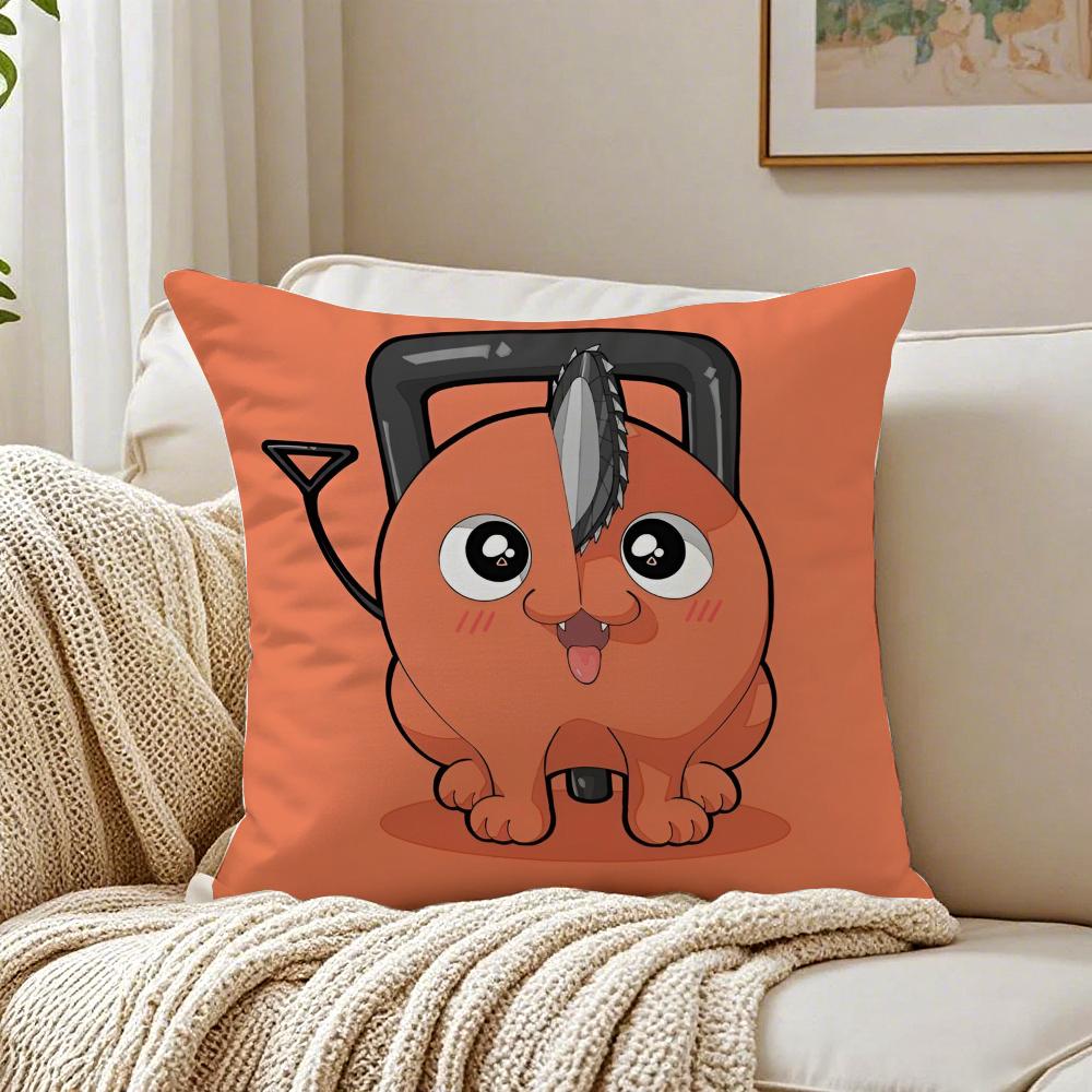 Feurige japanische Manga Kettensägenmann Kissenbezug Kissenbezug Milbenschutz Wohnzimmer Sofa Dekor Kissen Zimmer