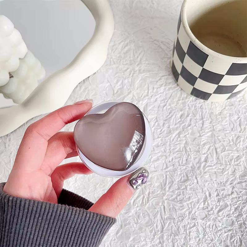 Solid Color Glass Love Cell Phone Airbag Holder Magnetic Removable Desktop Support Portable Retractable Cell Phone Holder