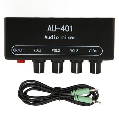 Stereo-Mixer, 4-in-1-Ausgang, unabhängige Lautstärkeregelung, 3,5-mm-Mini-Soundmixer für Kopfhörerverstärker