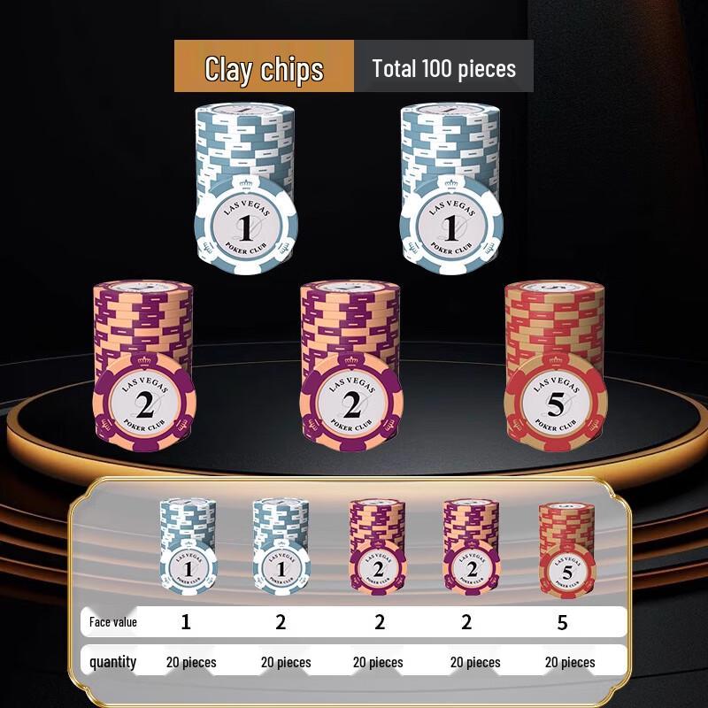 Crown Mahjong Card Chips Set