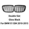 Car Gloss Black Front Bumper Grille For E84 X1 18i 20i 25i 28i 2009-2015 Sport Grill Double Slat Line Grilles Kindey Grills