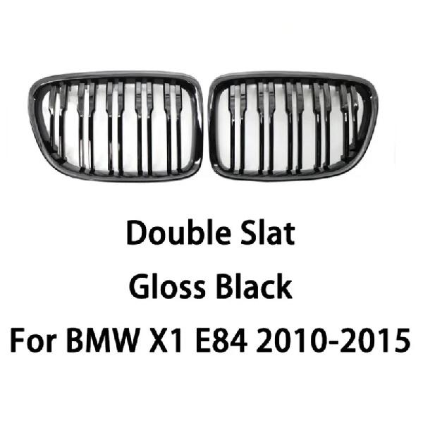 Car Gloss Black Front Bumper Grille For E84 X1 18i 20i 25i 28i 2009-2015 Sport Grill Double Slat Line Grilles Kindey Grills