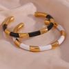 MamacitaSlay Damenschmuck Massives Segment Gebackene Farbe Armband Hochwertiges Damen Edelstahl Gebackene Farbe Armband