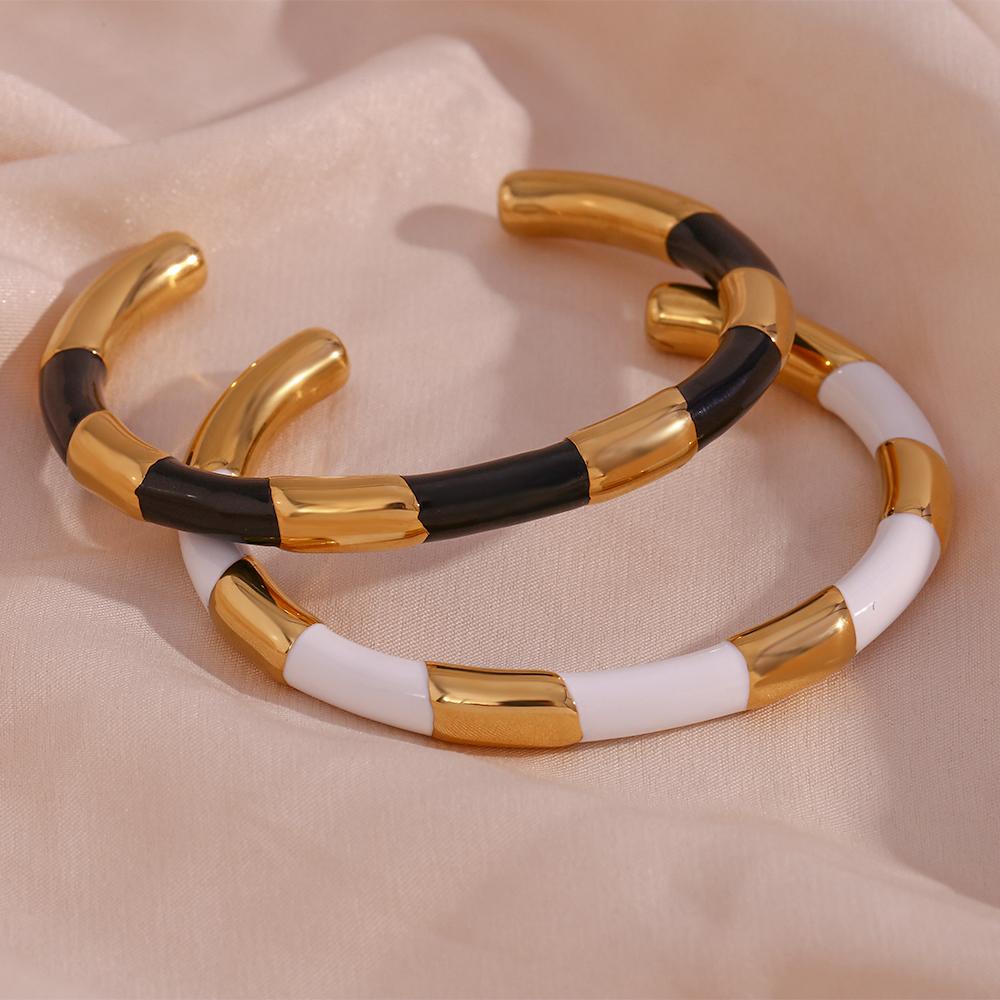 MamacitaSlay Damenschmuck Massives Segment Gebackene Farbe Armband Hochwertiges Damen Edelstahl Gebackene Farbe Armband