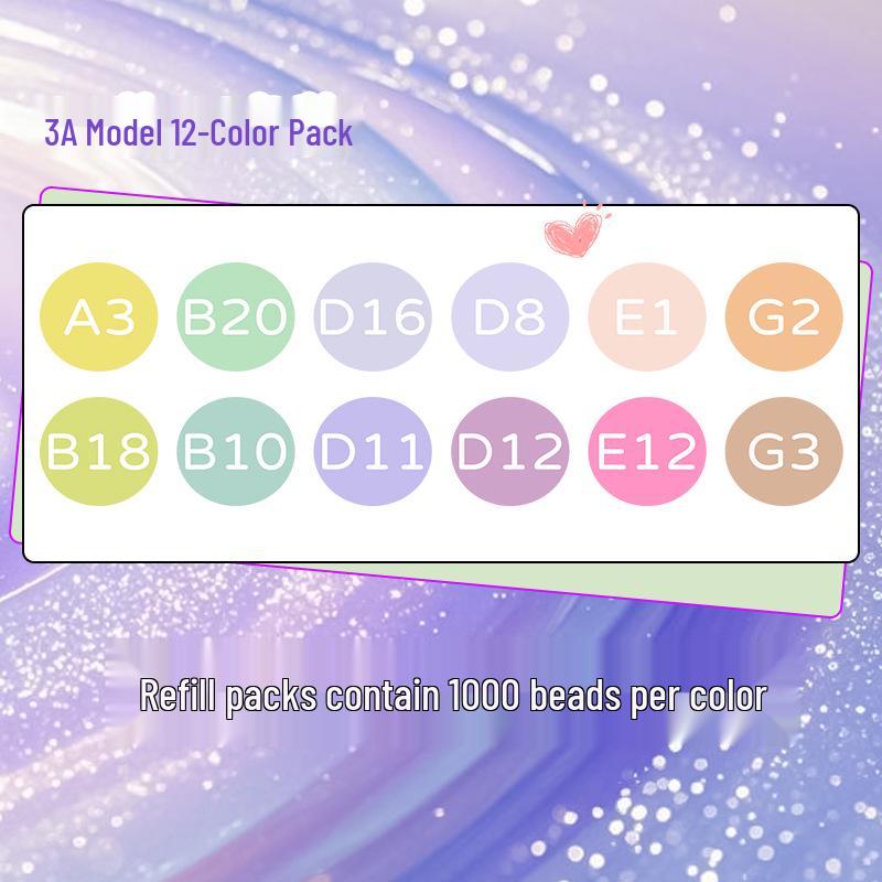Pinbeads Fusion Beans Refill Pack: All-Color Series, 1000 Beads (2.6mm) for DIY Puzzle Crafting