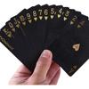 Su Geçirmez Siyah Altın Oyun Kartları Premium Kumarhane Sınıfı Poker Destesi Seti Zarif Tasarım Dayanıklı PVC Malzeme Parti Poker Kartları