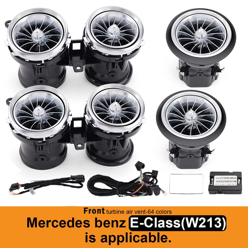 For Mercedes Benz E-Class W213 E200 E220d 2016-2025 Led Turbine Nozzle 64 Colors Outlet Turbo Ambient Light Interior Air Vent