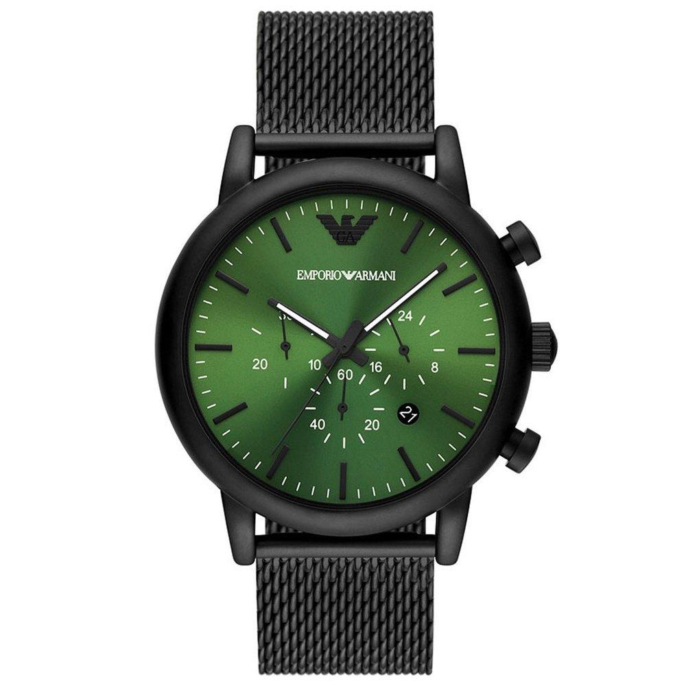 Emporio Armani Men's Black Ar11470 And Luigi Green Chronograph Quartz ’S Watch