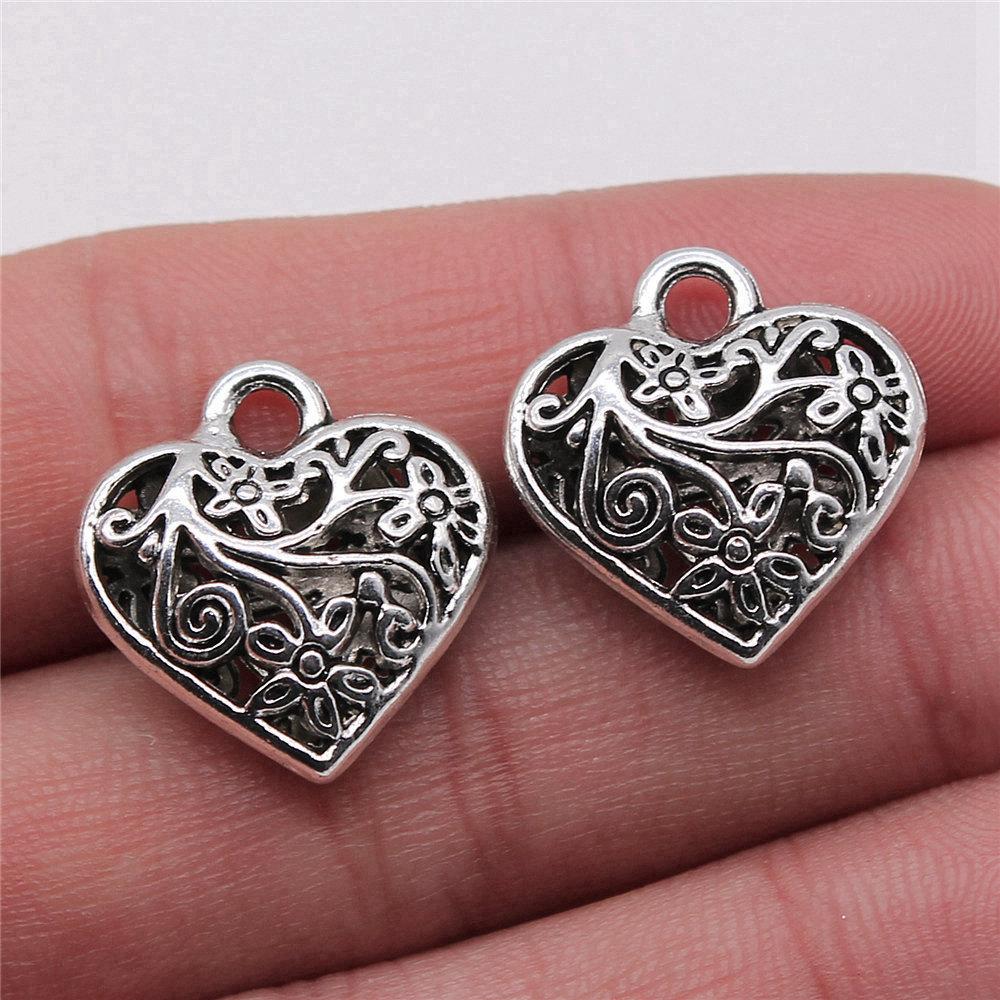 Charms Peach Heart-shaped Love Pendants Vintage Jewelry Supplies ZC094