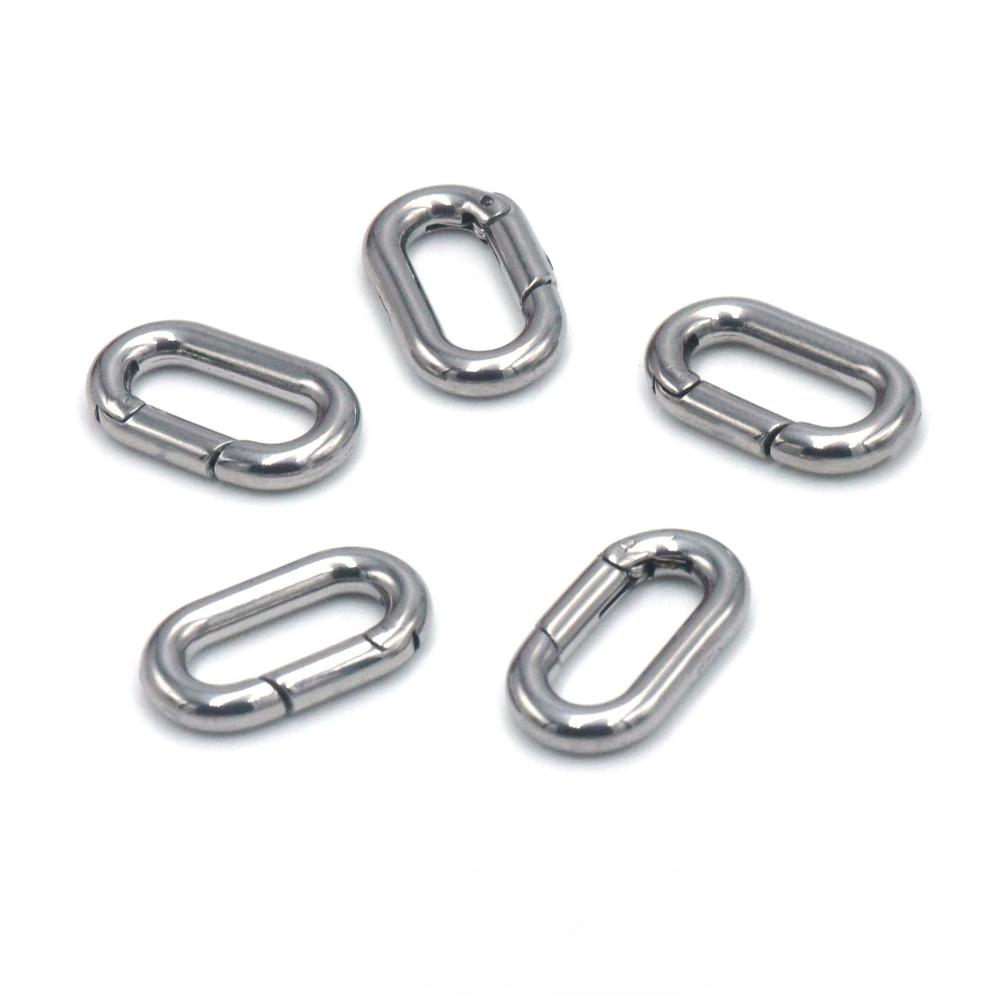 Stainless Steel Heart-shaped Function Spring Buckle Luggage Clasp Keychain Pendant Snap Button DIY Jewelry Accessory Wholesale