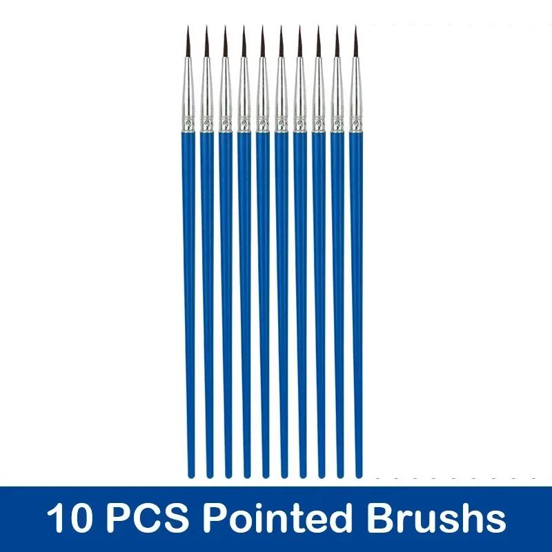 

10/20/30/40/50PCS Painting Brushes Round / Flat Hair Nylon Hair Paint Brush Pen for Oil Acrylic Watercolor School Art Supplies