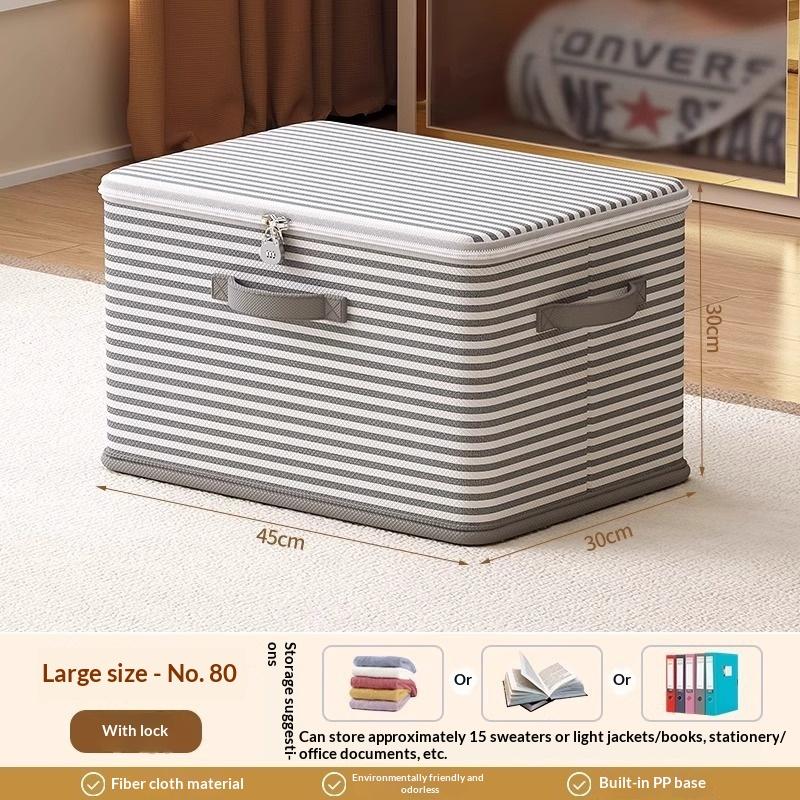 Lockable Storage Box Dustproof Organizers Non-Woven Wardrobe Space Saving Bag House-Moving Bedding Box Travel Storage
