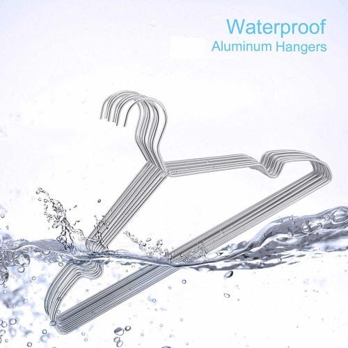 MAO DOU Aluminum Clothes Hangers, Silver, 20-Piece Set, Heavy-Duty, Non-Slip, Rust-Resistant, Bend-Resistant, Slim Design