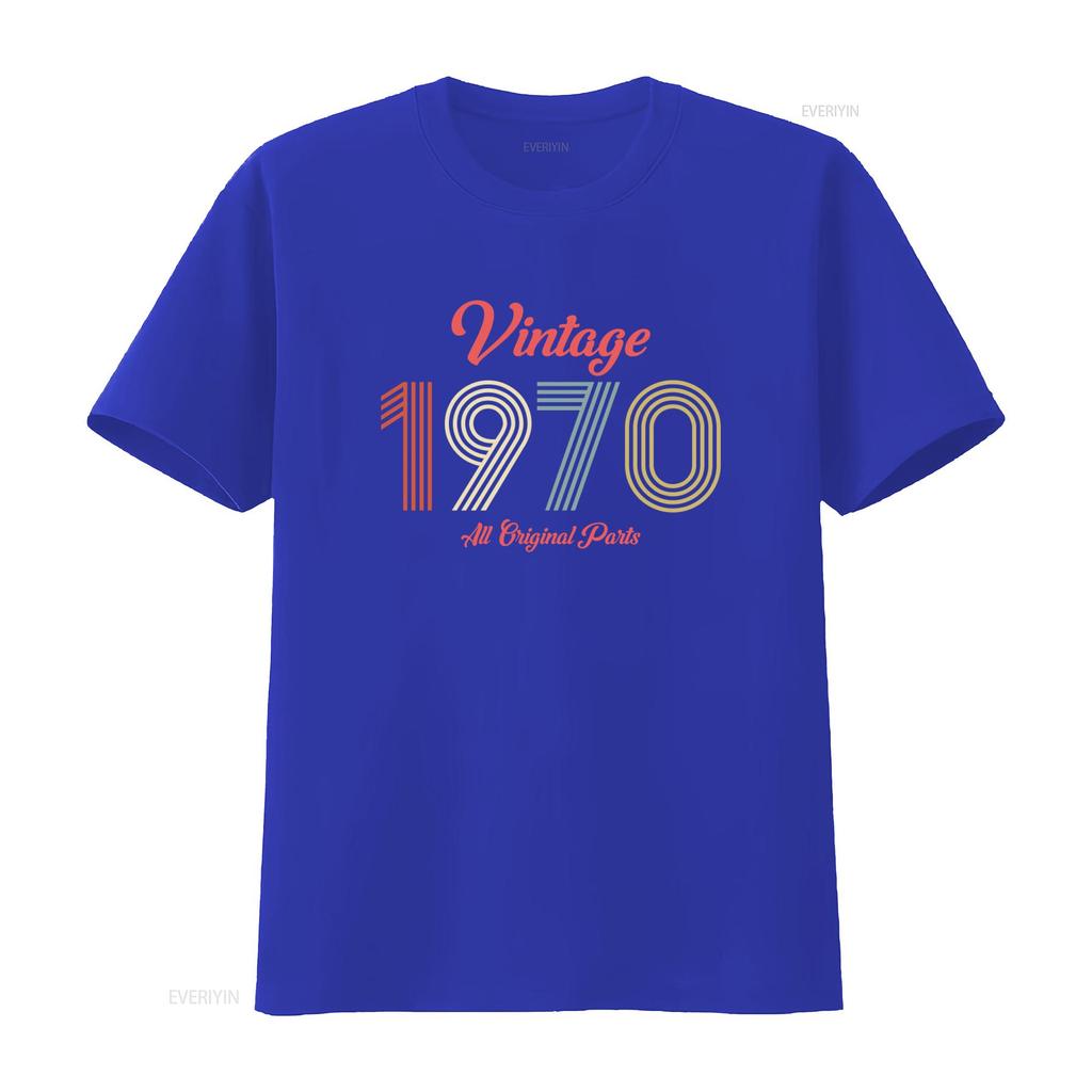 Vintage 1970 1974 Original Part T Shirt Retro Style 50th Birthday For Unisex Vintage Graphic Top For Everyday Wear
