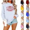 Ladies' Casual Women's Printed Round Neck Pullover Hoodie